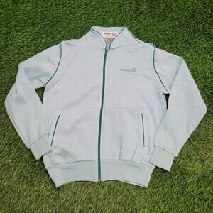 Vintage 80s Track-&Court Track Jacket Women Large 21x24 Blue